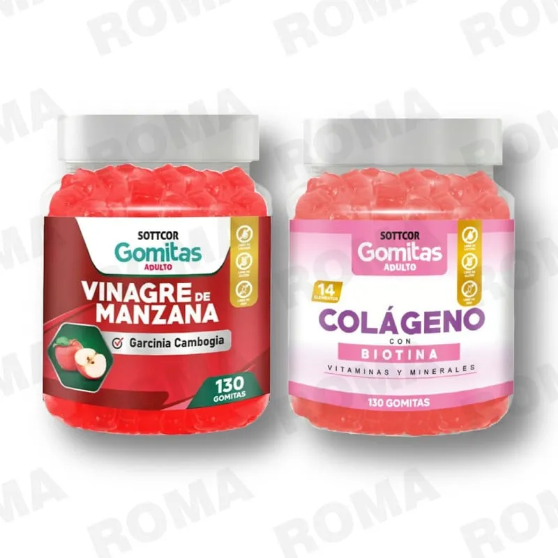 GENERICO - PACK GOMITAS VINAGRE DE MANZANA Y GOMITAS COLAGENO SOTTCOR LABS