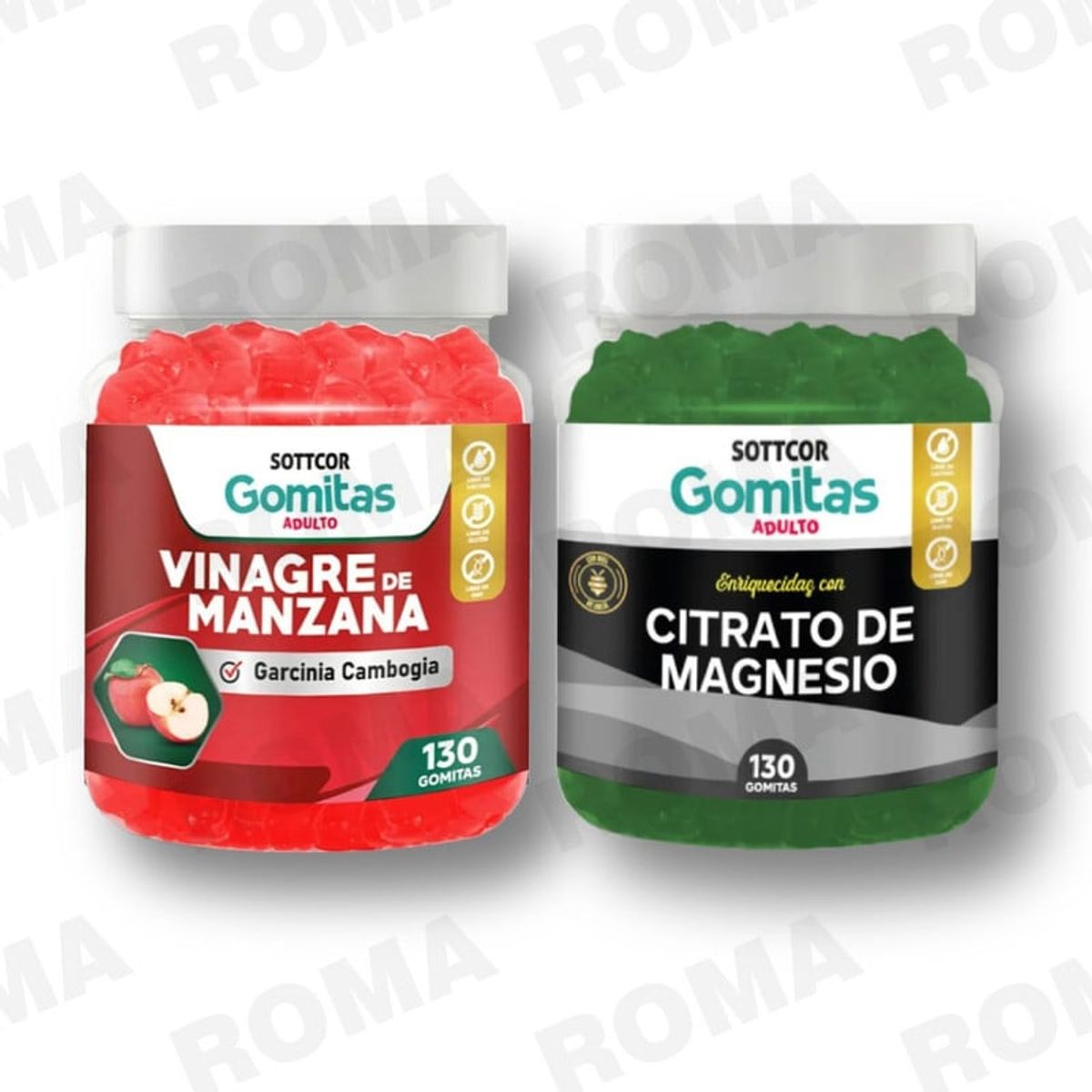 GENERICO - PACK GOMITAS VINAGRE DE MANZANA Y CITRATO DE MAGNESIO SOTTCOR LABS