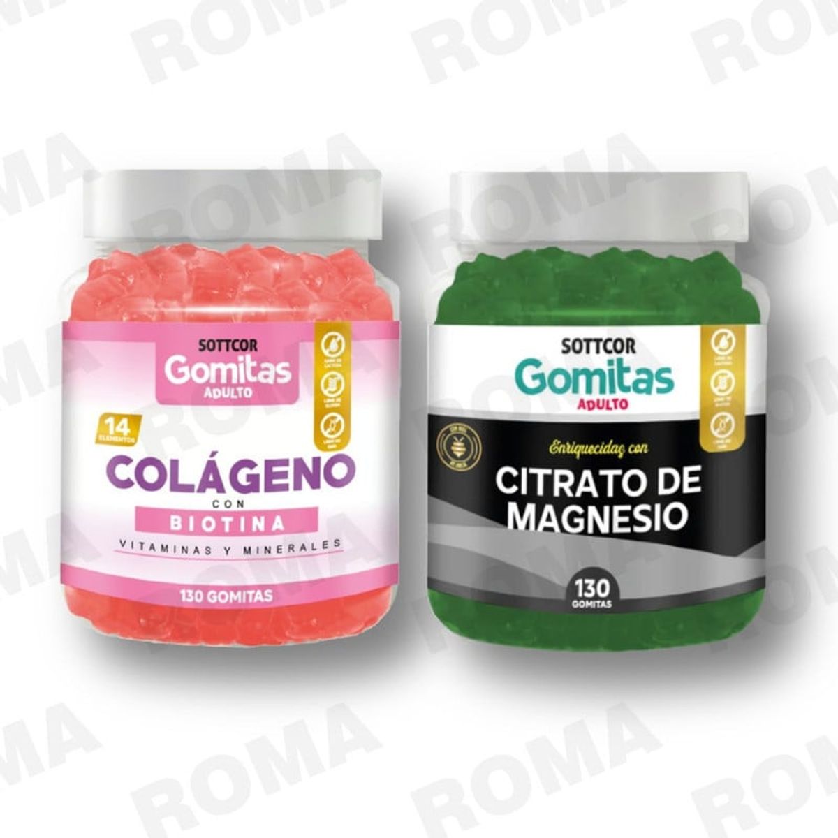 GENERICO - PACK GOMITAS COLAGENO Y GOMITAS CITRATO DE MAGNESIO SOTTCOR LABS