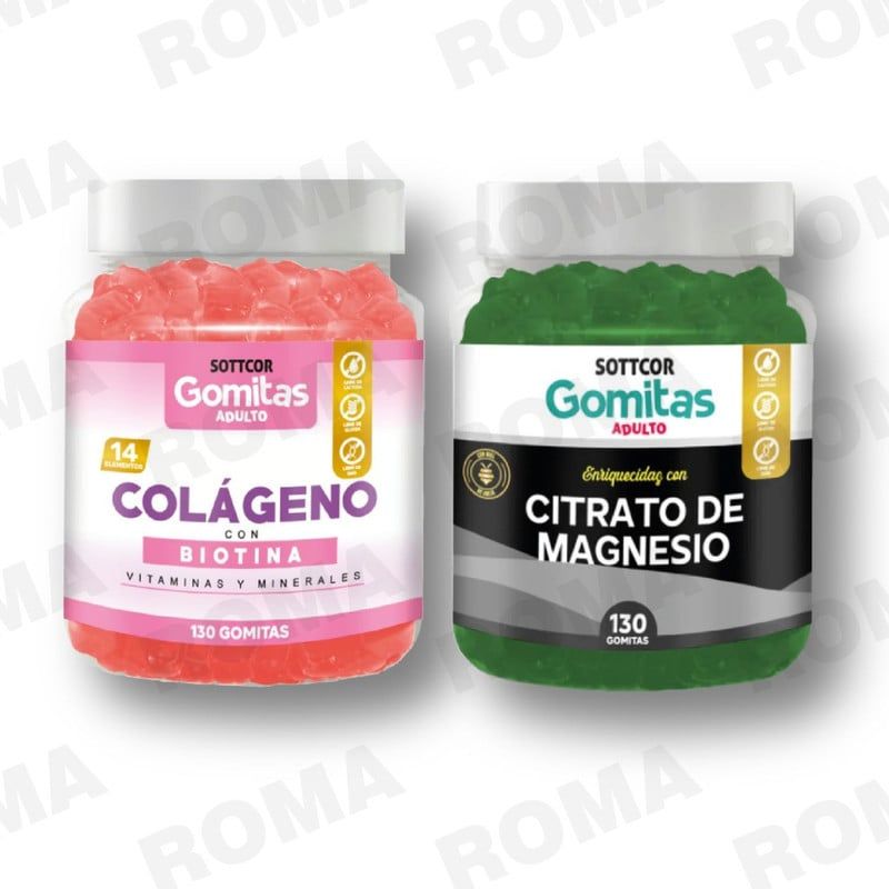 GENERICO - PACK GOMITAS COLAGENO Y GOMITAS CITRATO DE MAGNESIO SOTTCOR LABS