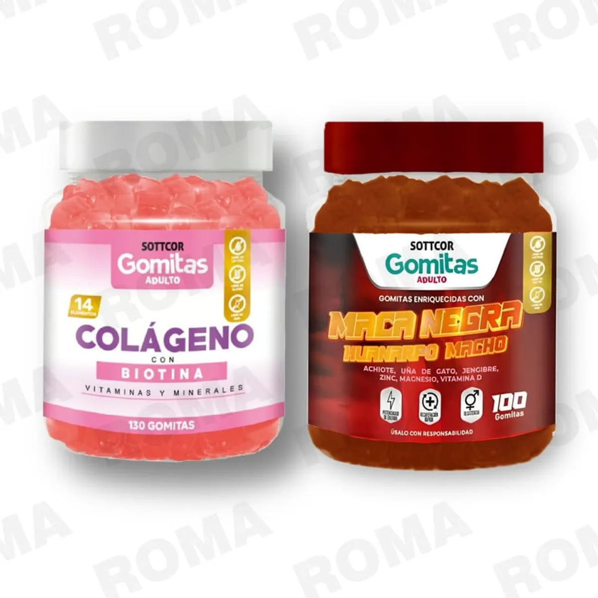 GENERICO - PACK GOMITAS COLAGENO Y GOMITAS MACA NEGRA SOTTCOR LABS