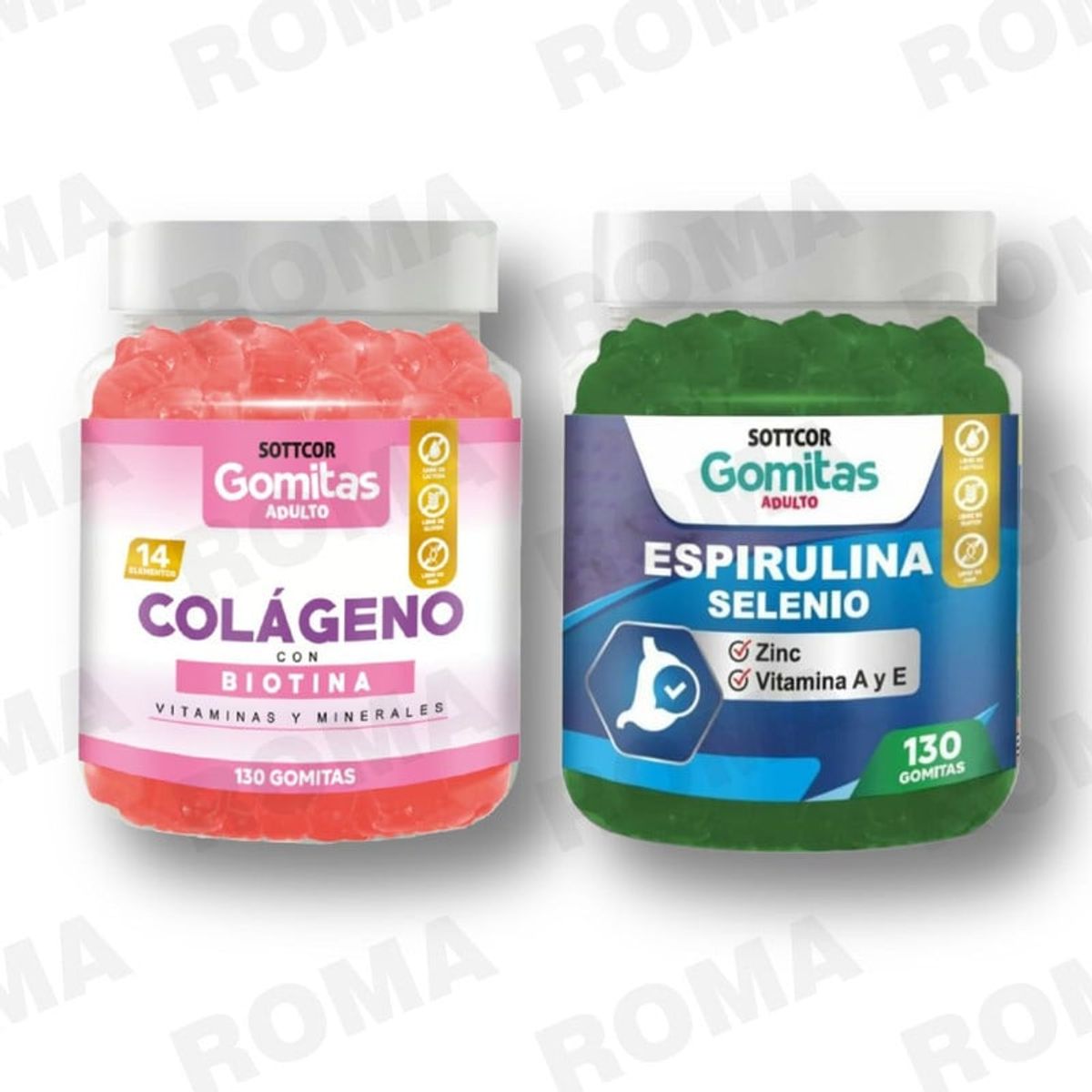 GENERICO - PACK GOMITAS COLAGENO Y GOMITAS ESPIRULINA SOTTCOR LABS