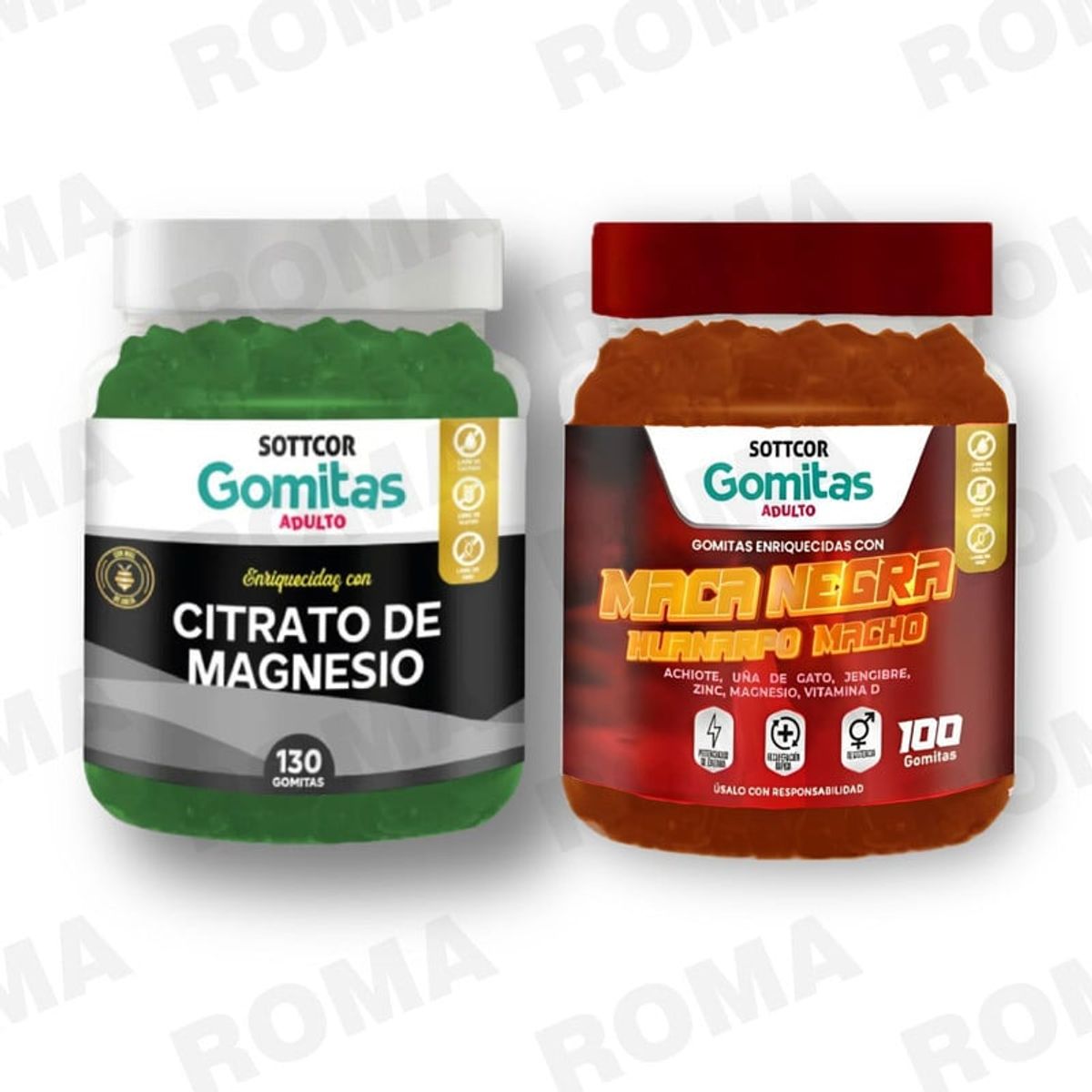 GENERICO - PACK GOMITAS CITRATO DE MAGNESIO Y GOMITAS MACA NEGRA SOTTCOR LABS