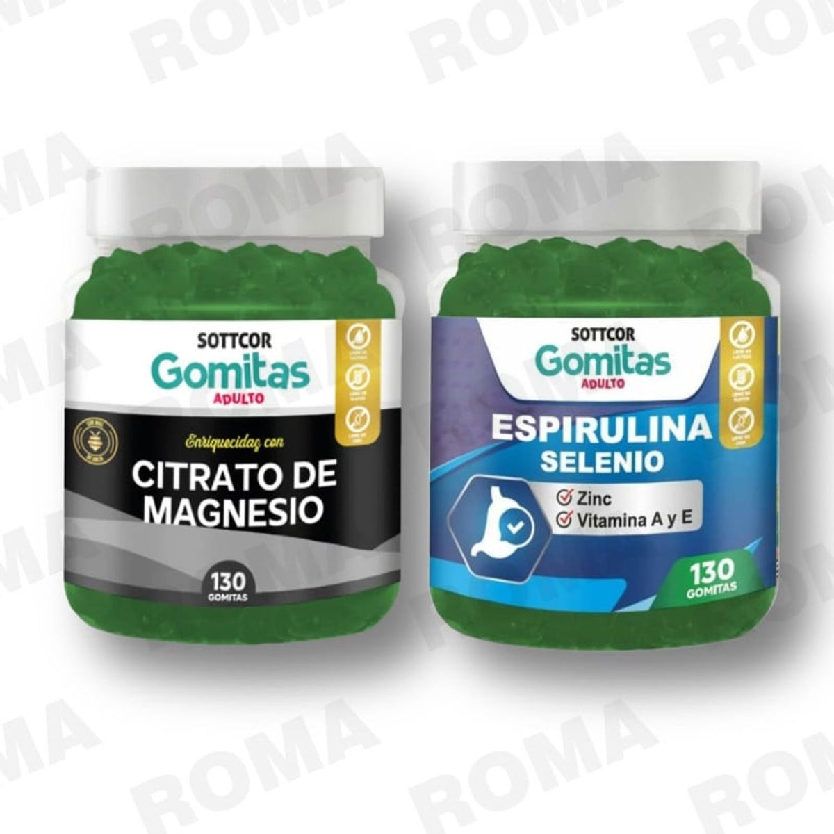 GENERICO - PACK GOMITAS CITRATO DE MAGNESIO Y GOMITAS ESPIRULINA SOTTCOR LABS