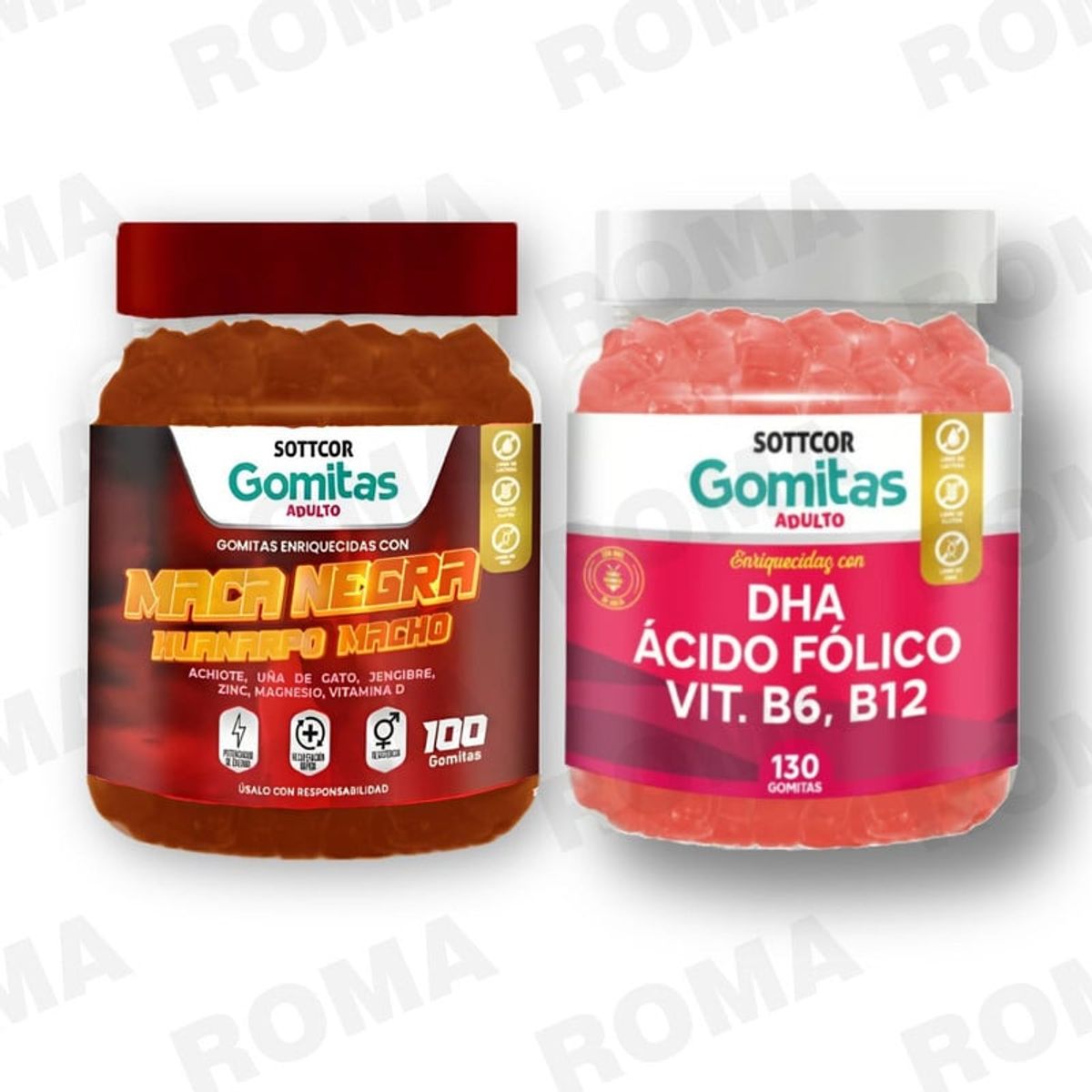 GENERICO - PACK GOMITAS MACA NEGRA Y GOMITAS DHA SOTTCOR LABS