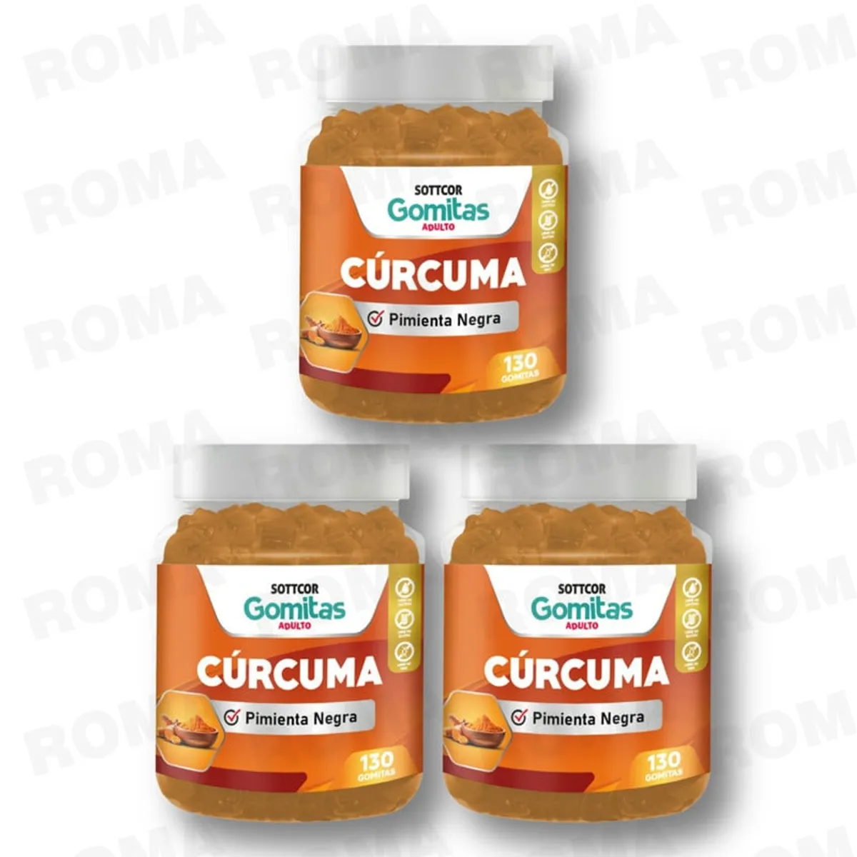 GENERICO - PACK 3 GOMITAS CÚRCUMA  390UND