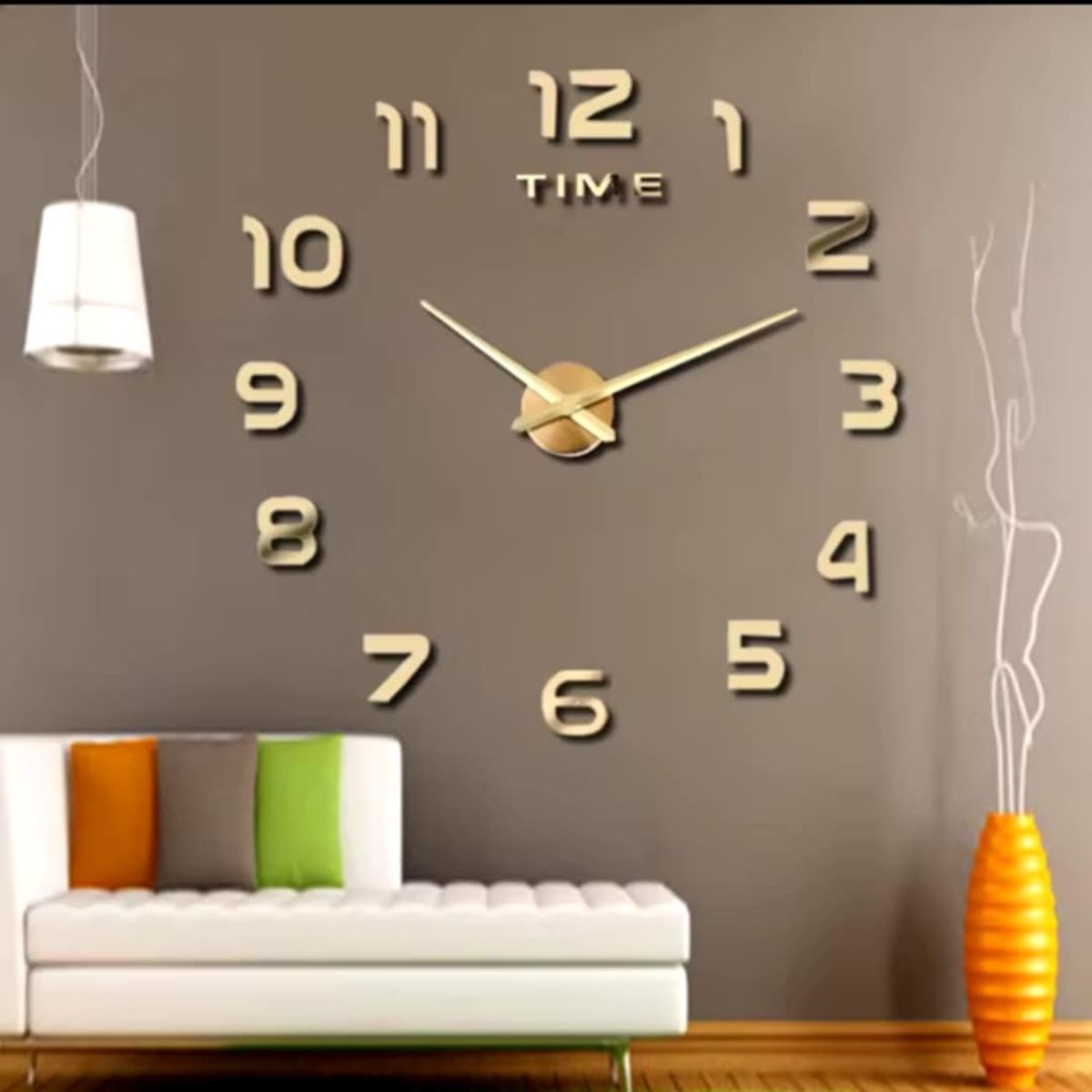 GENERICO - Reloj 3D Grande con Relieve Decorativo Moderno - Sala Hogar Oficina
