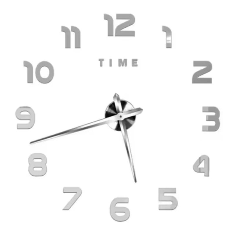 GENERICO - Reloj 3D Grande con Relieve Decorativo Moderno - Sala Hogar Oficina