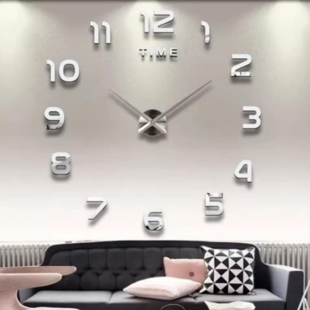 GENERICO - Reloj 3D Grande con Relieve Decorativo Moderno - Sala Hogar Oficina