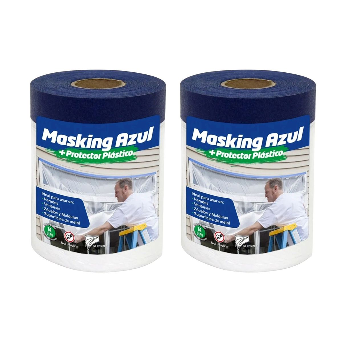 SHURFIX - Cinta Masking Tape Azul SHURFIX + Protector plástico 55CM x 33M Packx2