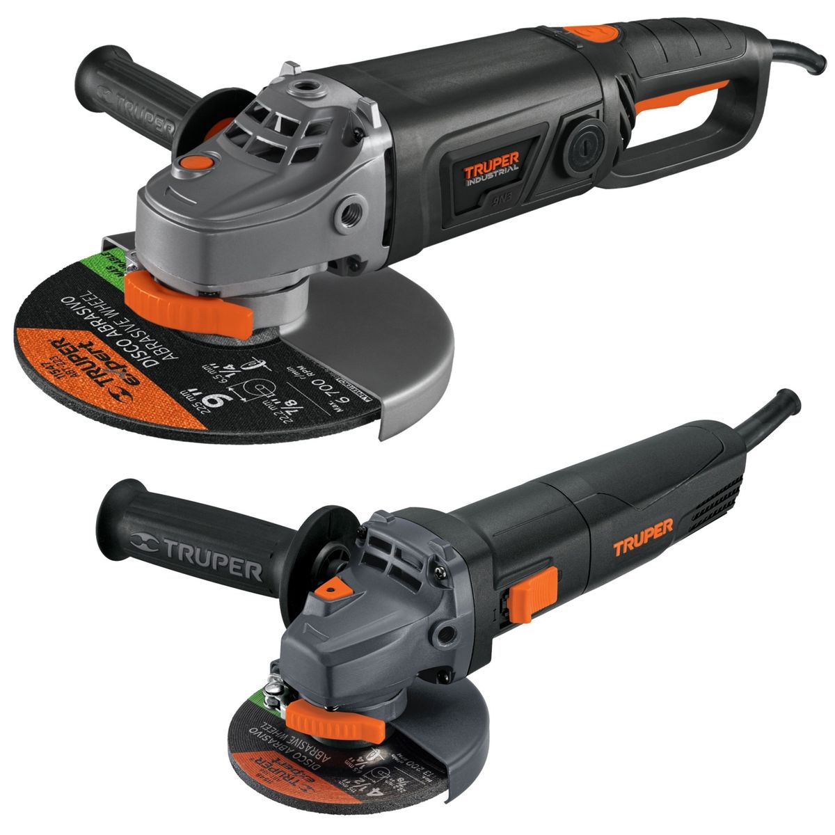 TRUPER - combo amoladora industrial 9" 2000w, 4-1/2" 850 W INDUSTRIAL TRUPER