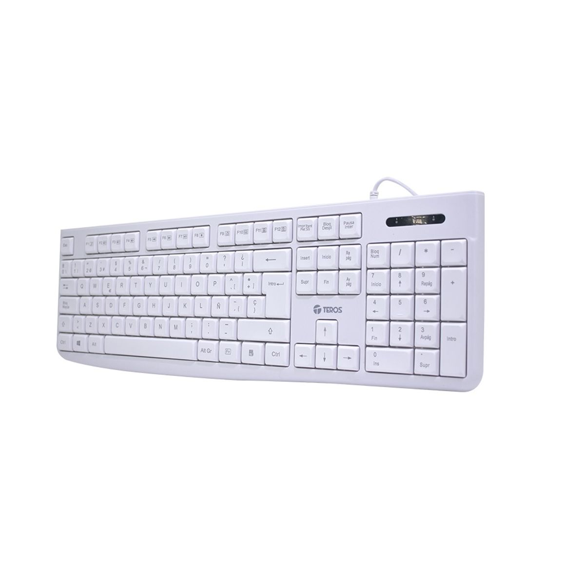 TEROS - Teclado estándar TE-4069S multimedia USB 2.0 español color blanco