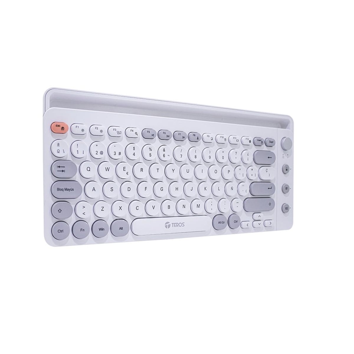 TEROS - Teclado wireless TEROS TE-4070S 2.4GHz bluetooth 5.2 80 teclas blanco