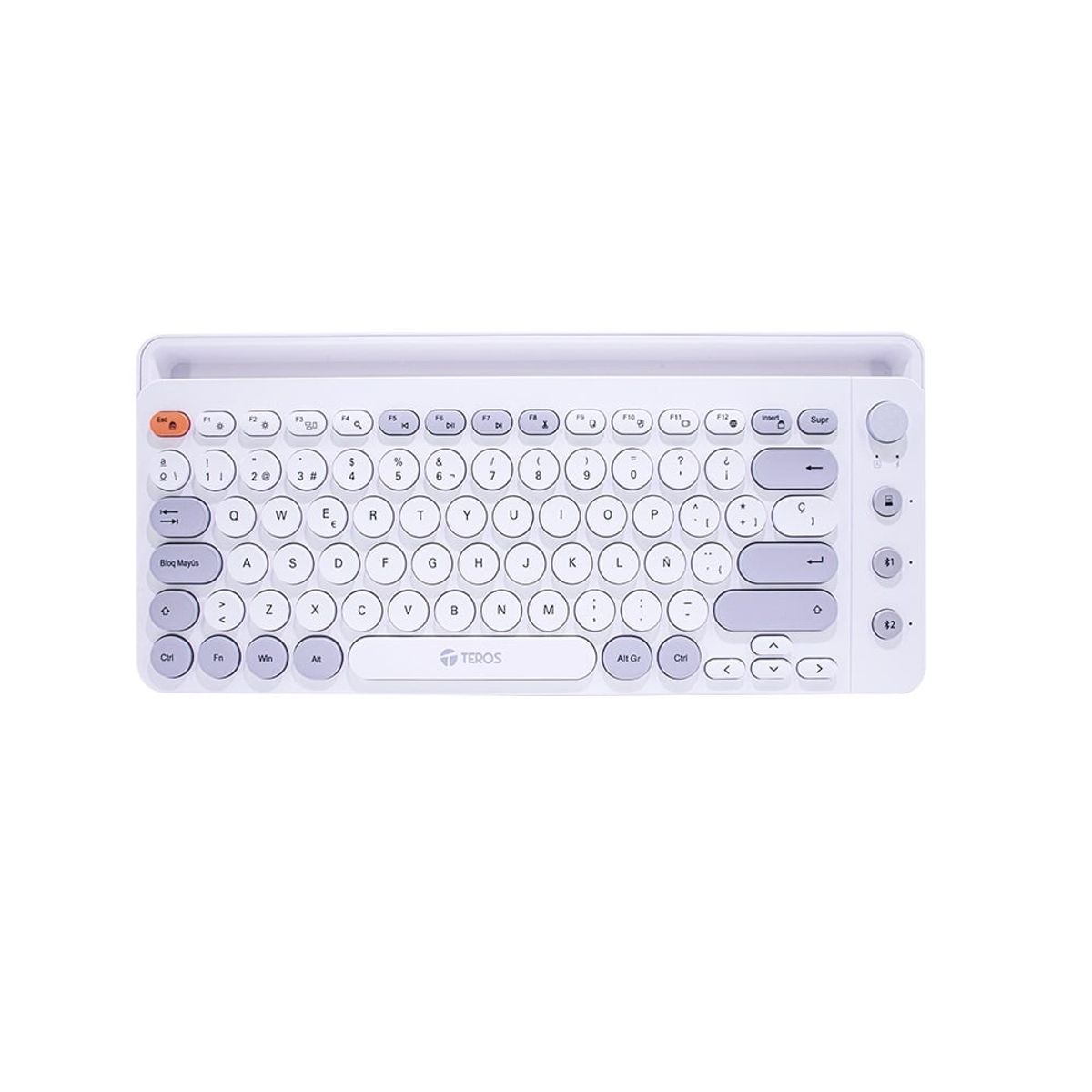 TEROS - Teclado wireless TEROS TE-4070S 2.4GHz bluetooth 5.2 80 teclas blanco