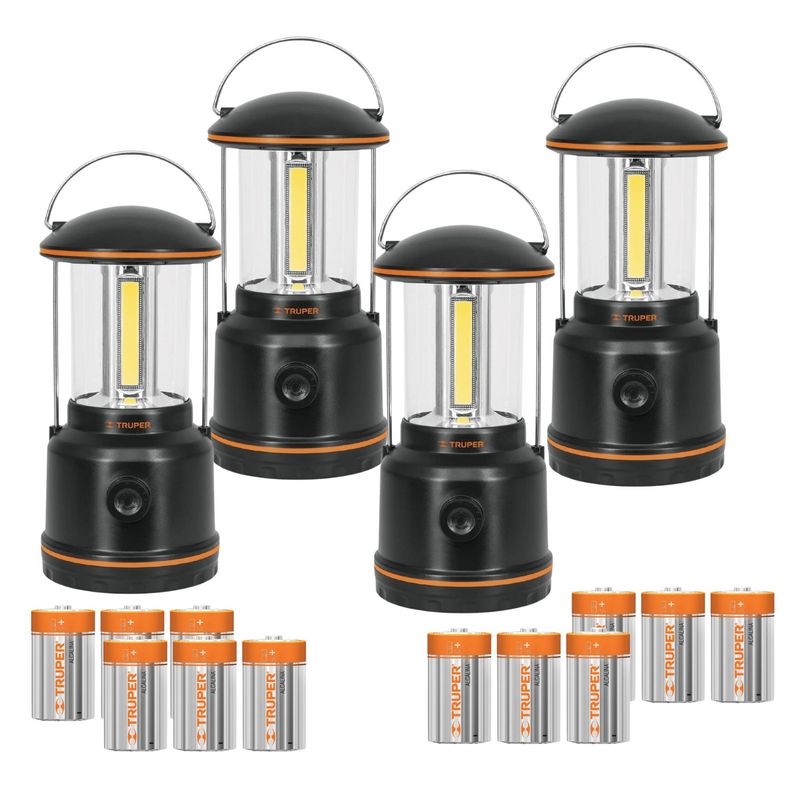 TRUPER - Linterna de camping lampara de campamento LED 550lm - Pack 4