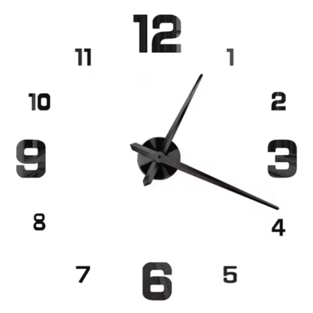 GENERICO - Reloj 3D Grande con Relieve Decorativo Moderno - Sala Hogar Oficina M2