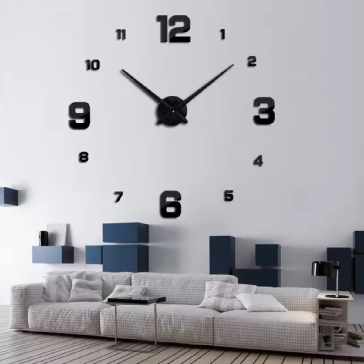 GENERICO - Reloj 3D Grande con Relieve Decorativo Moderno - Sala Hogar Oficina M2