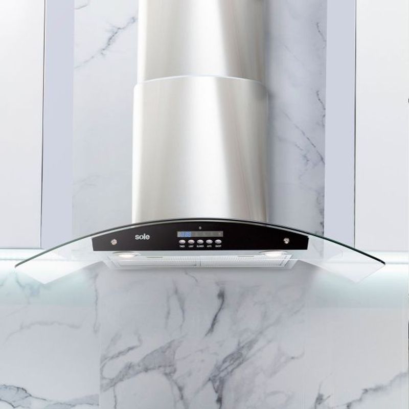 SOLE - Campana Extractora Sole Vidrio Acero 90 cm Venus Ture63co