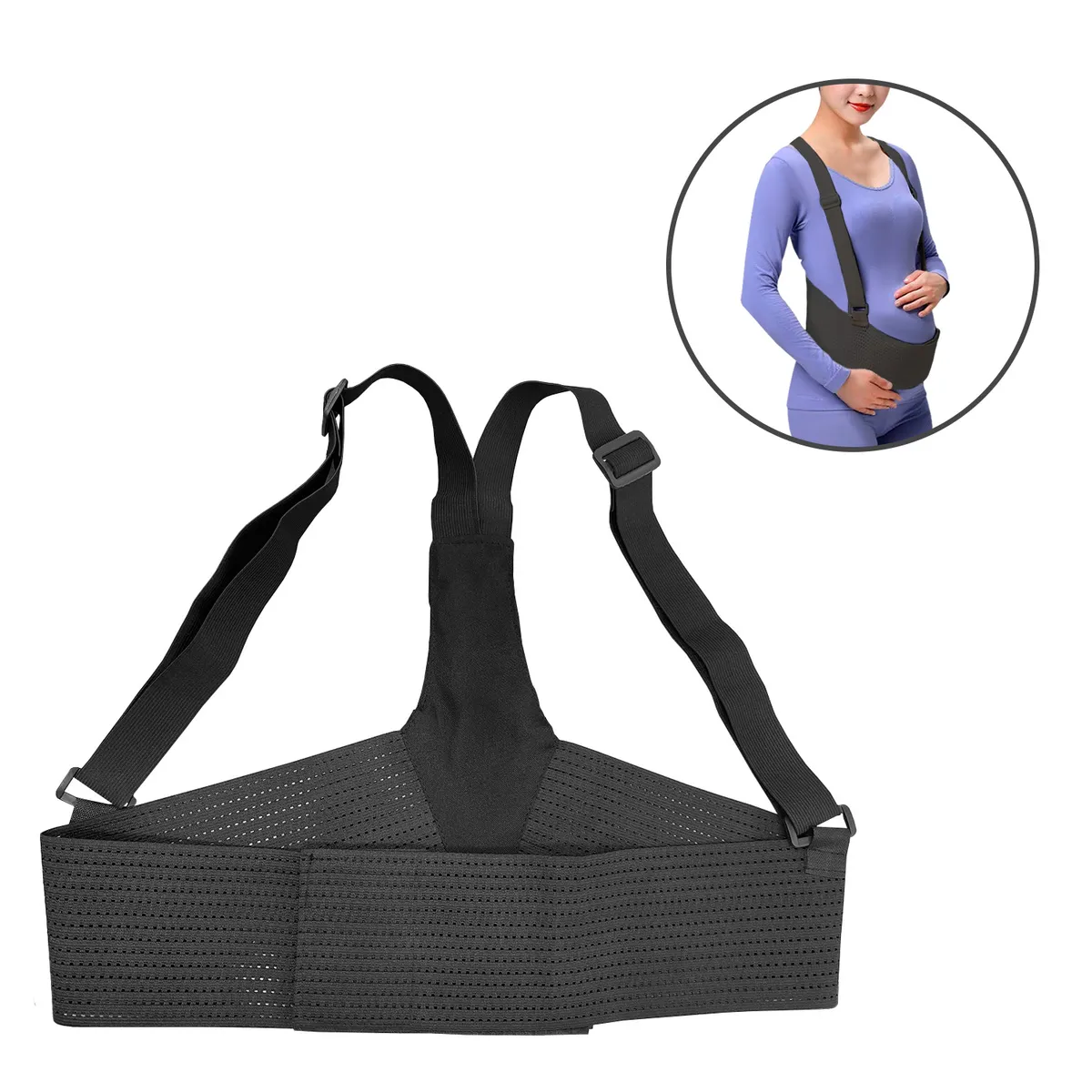 BABYPAL - Faja Embarazo Prenatal Ergonómica y Ajustable Talla L Negro