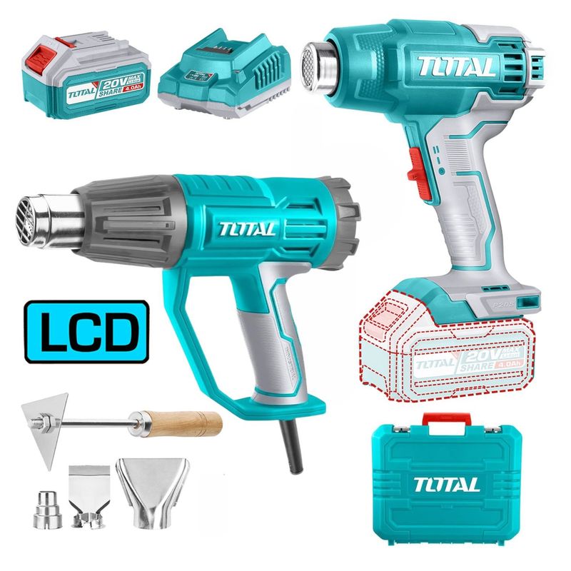TOTAL TOOLS - Combo pistola de calor 20v + pistola de calor 2000w Total