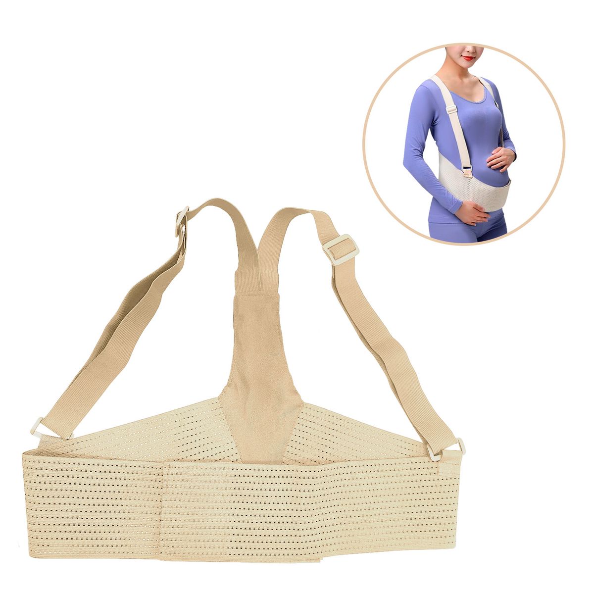 BABYPAL - Faja Embarazo Prenatal Ergonómica y Ajustable Talla M Beige