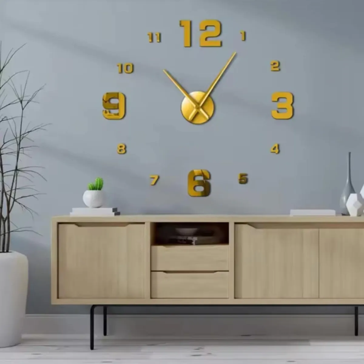 GENERICO - Reloj 3D Grande con Relieve Decorativo Moderno - Sala Hogar Oficina M2