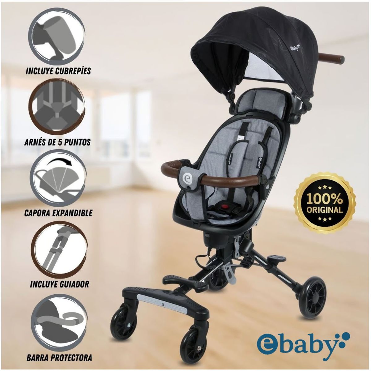 EBABY - Coche Plegable «EASY RIDE» Gray