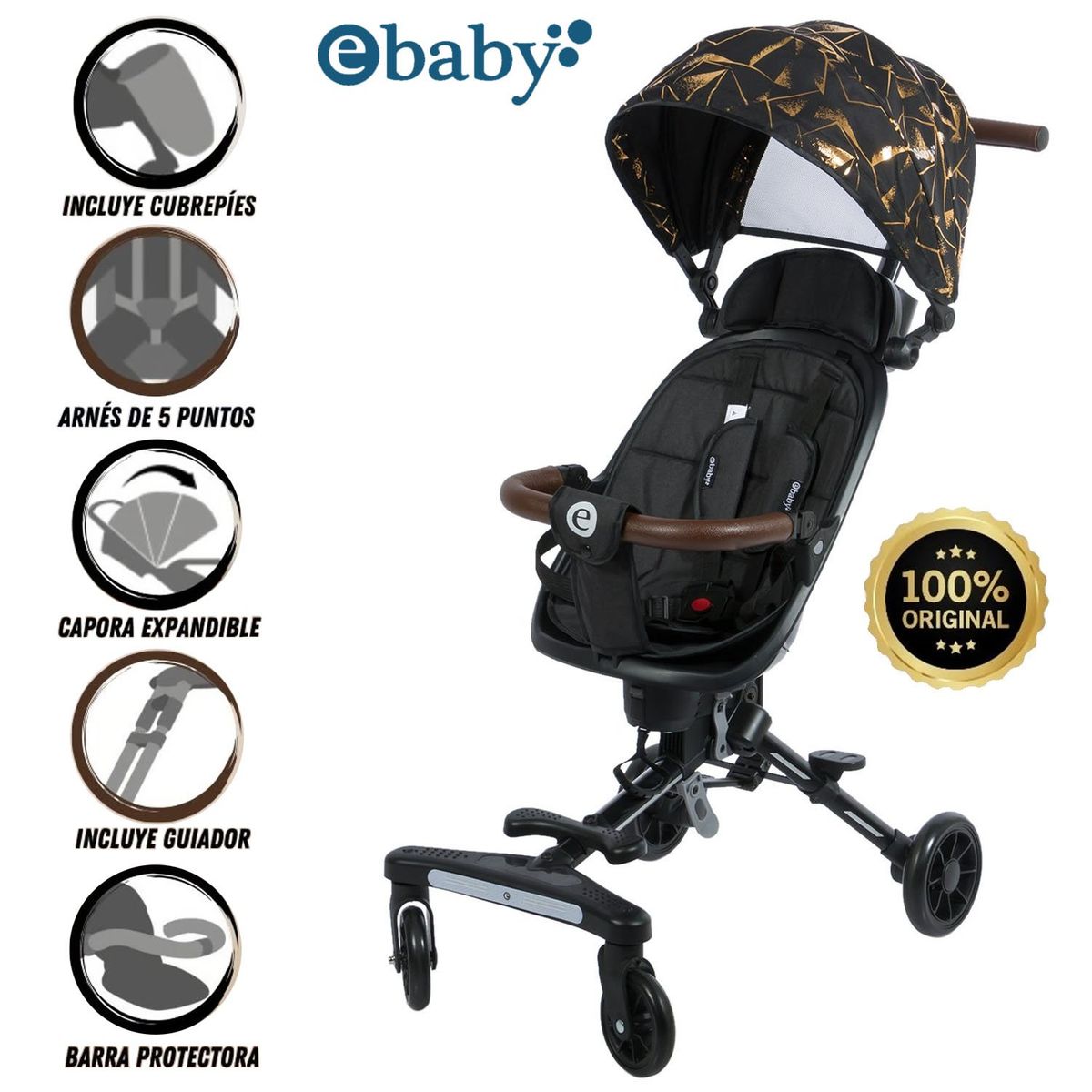 EBABY - Coche Plegable «EASY RIDE» Black