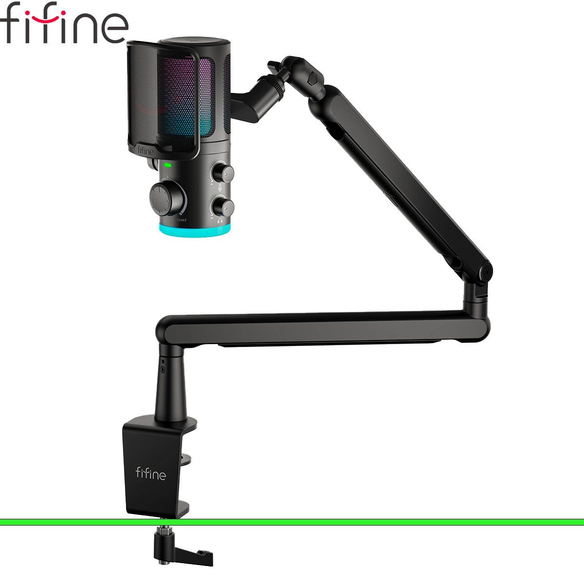 FIFINE - Micrófono Fifine TAM6 Black con Brazo