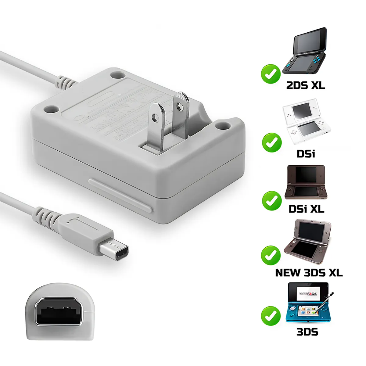 GENERICO - Cargador para 3DS  DSI  New 3DS  3DS XL  2DS