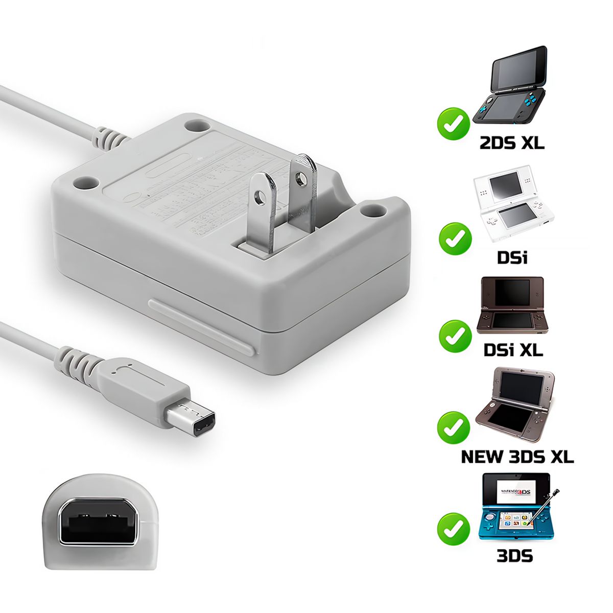 GENERICO - Cargador para 3DS  DSI  New 3DS  3DS XL  2DS