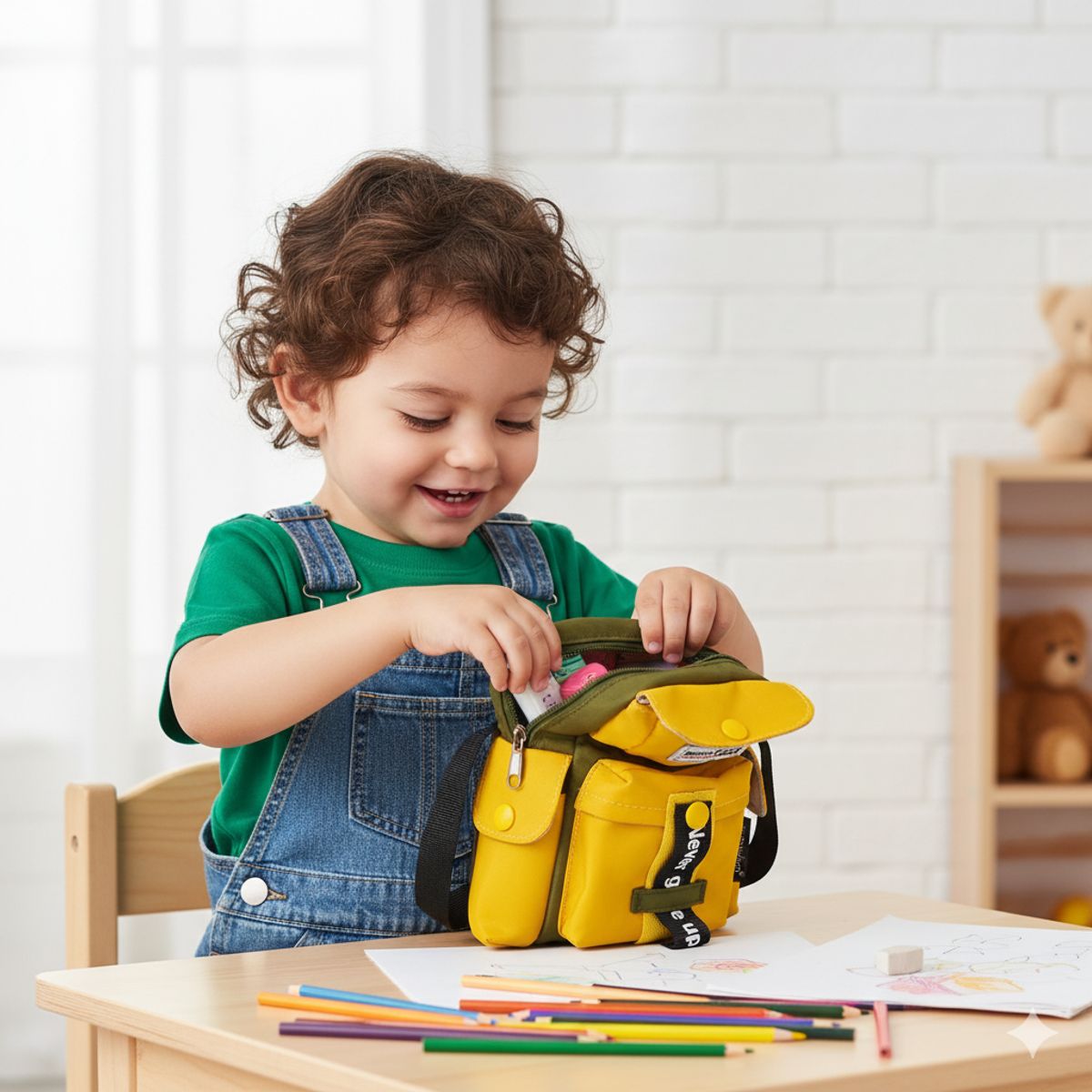 GENERICO - Cartuchera Morral Kawaii Verde Petróleo