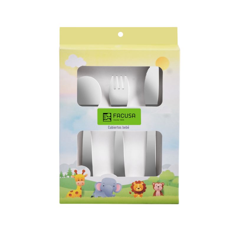 FACUSA - SET CUBIERTOS BEBE X 3 PZ MODELO Simba- FACUSA