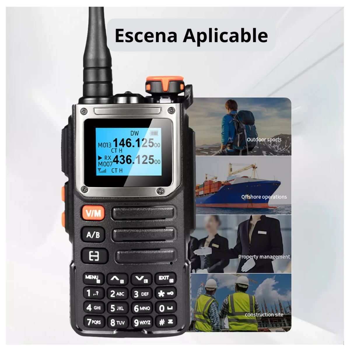 SEISA - Walkie Talkie Radio Transmisor Receptor 16 canales 400-470MHz 2200 mAh