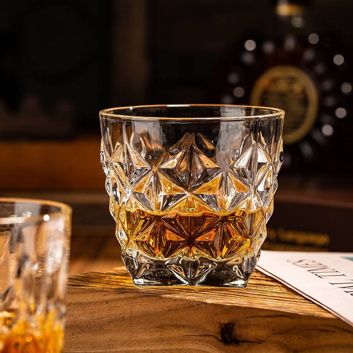 GENERICO - set x6 vasos de whisky Spirit y cocteles Tallado Estilo Clasico