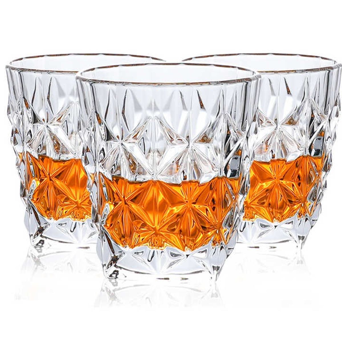 GENERICO - set x6 vasos de whisky Spirit y cocteles Tallado Estilo Clasico