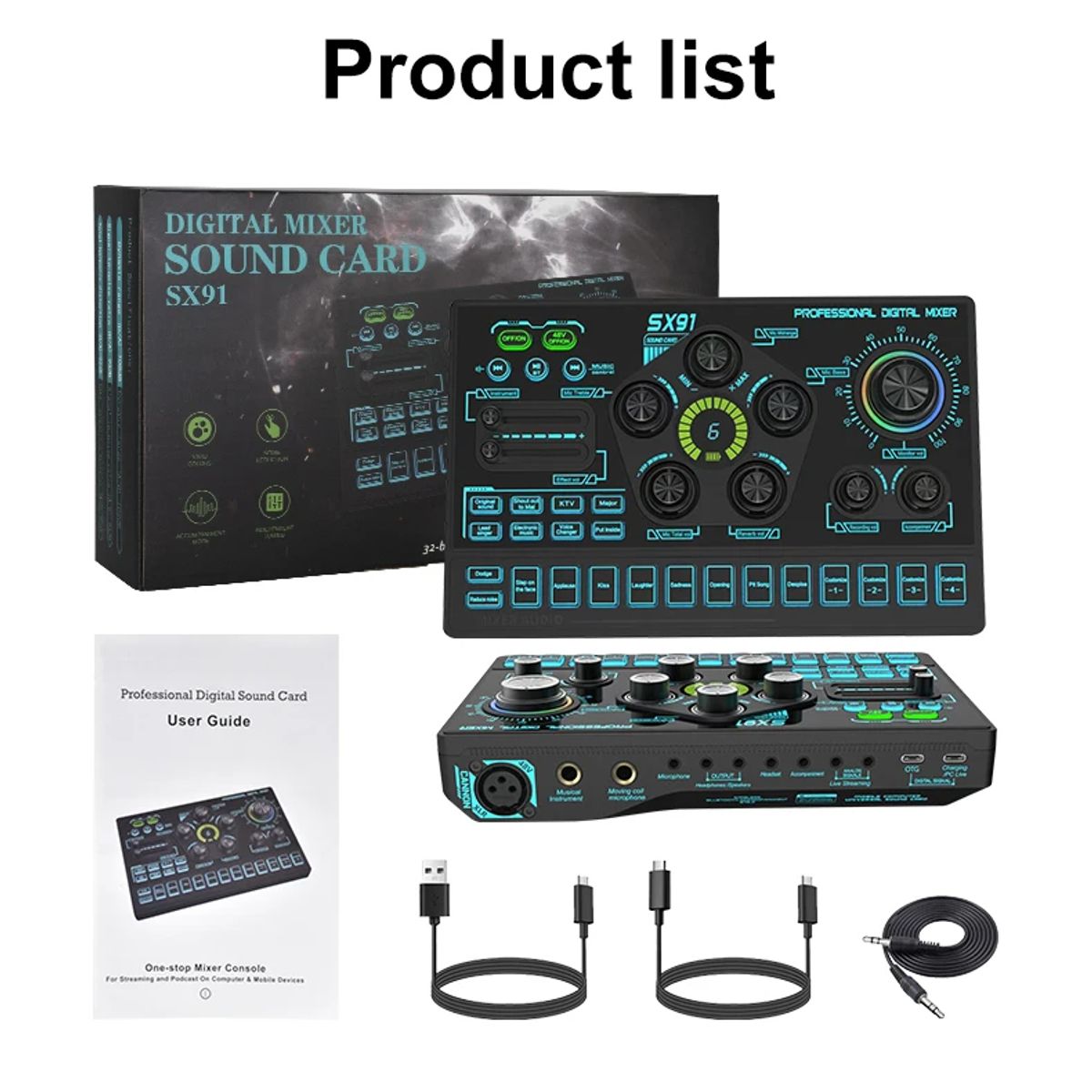 KREED - Tarjeta de sonido SX91 con Phantom power incorporado