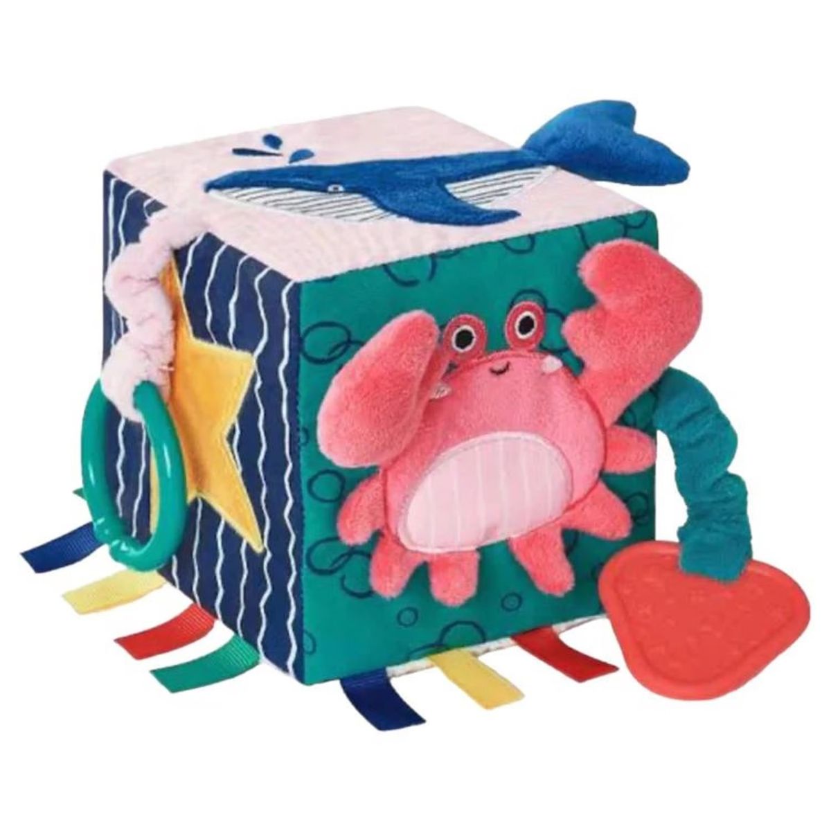 GENERICO - Cubo Marino de Texturas Sensorial Montessori