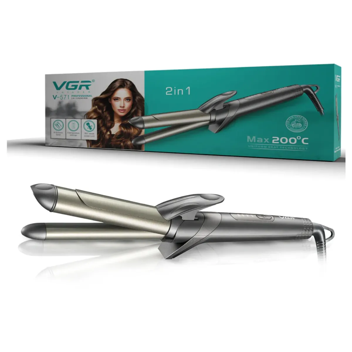 SEISA - Rizadora Plancha Cepillo Alisador Peine Electrico Cabello VGR V-571