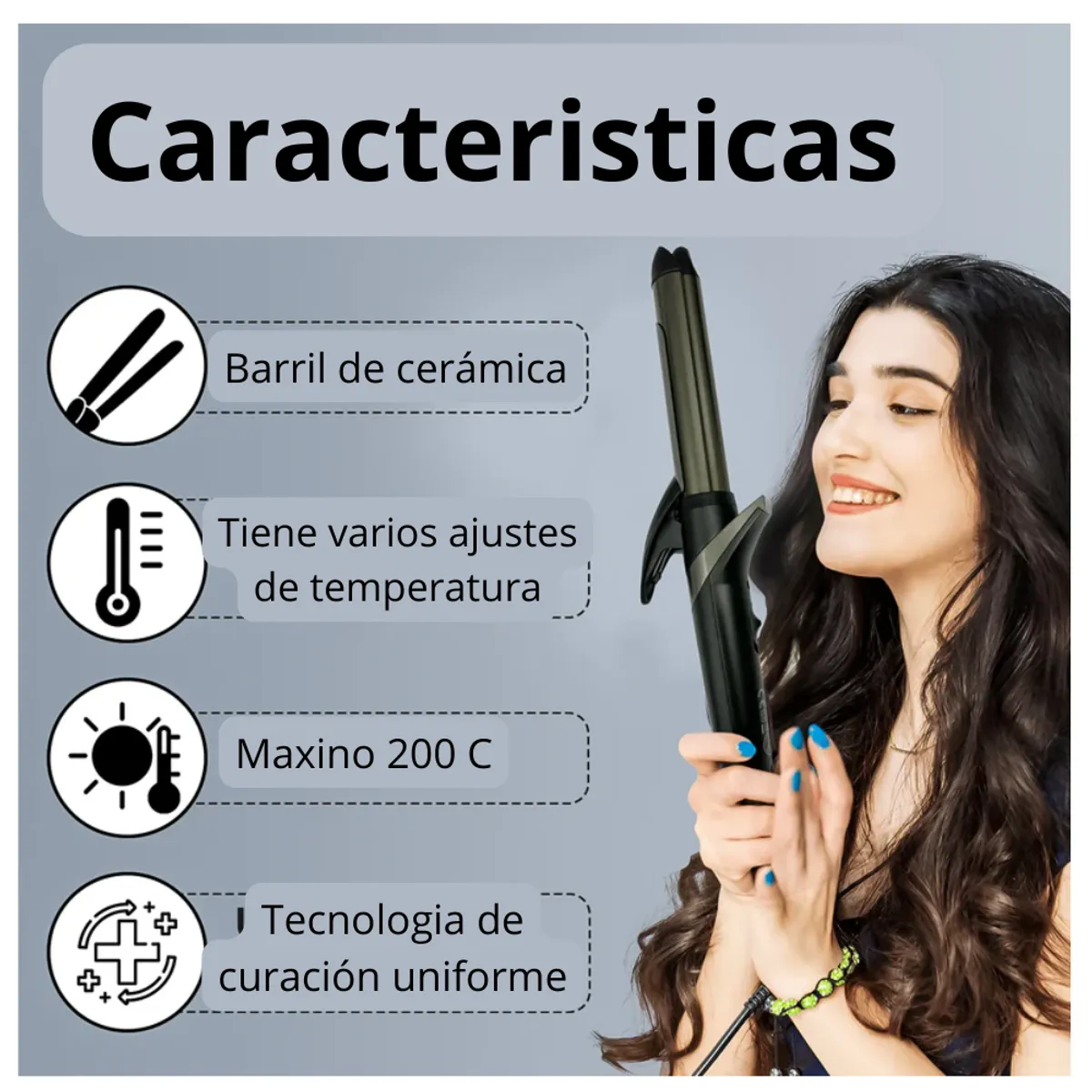 SEISA - Rizadora Plancha Cepillo Alisador Peine Electrico Cabello VGR V-571