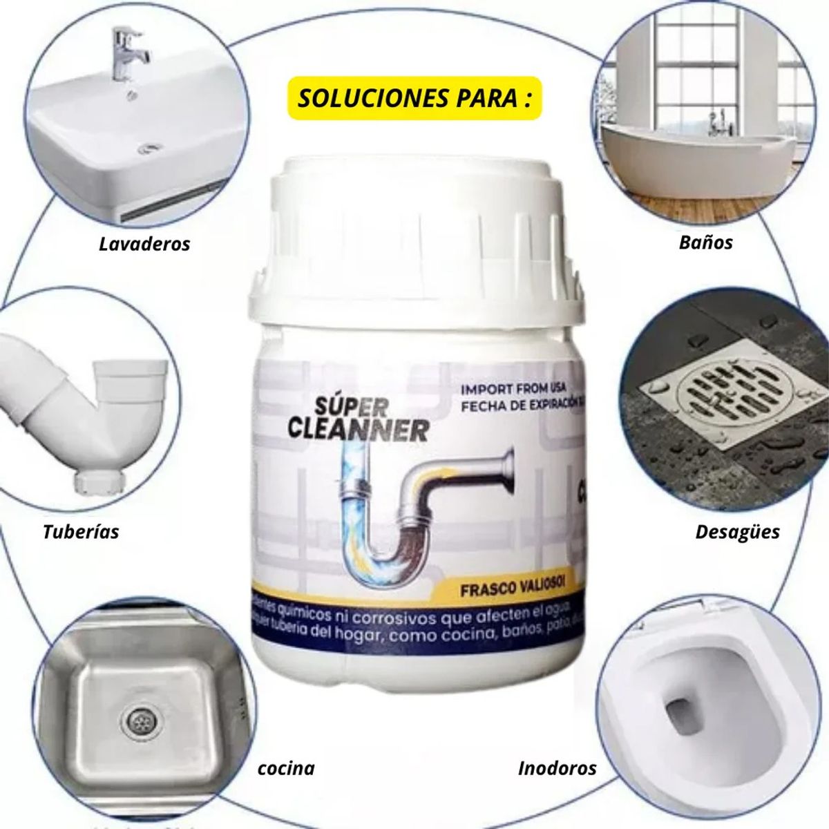 GLOBAL CLEANER - DESATORADOR DE TUBERIAS EN POLVO