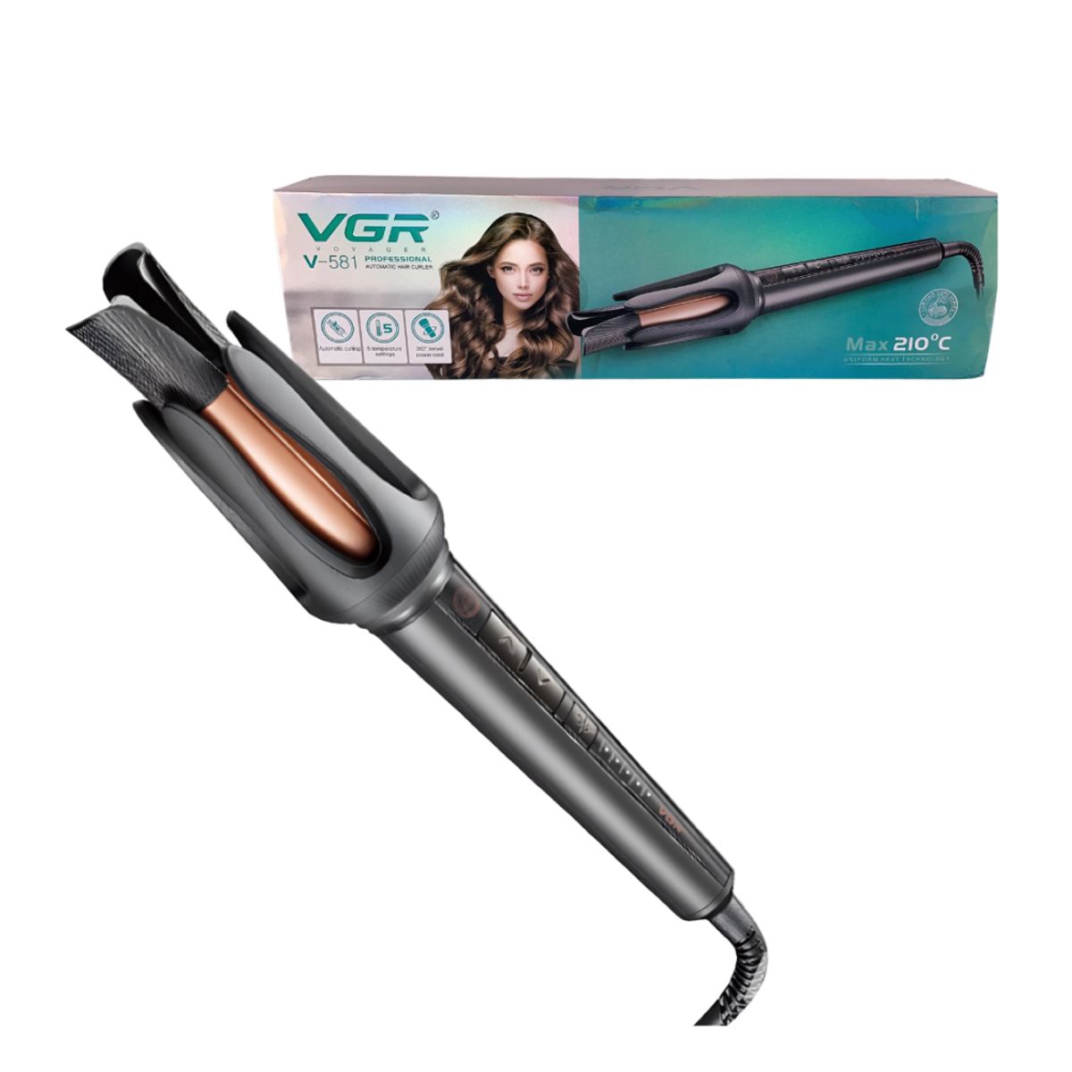 SEISA - Ondulador Rizador Plancha Cepillo Alisador Electrico Cabello VGR V-581