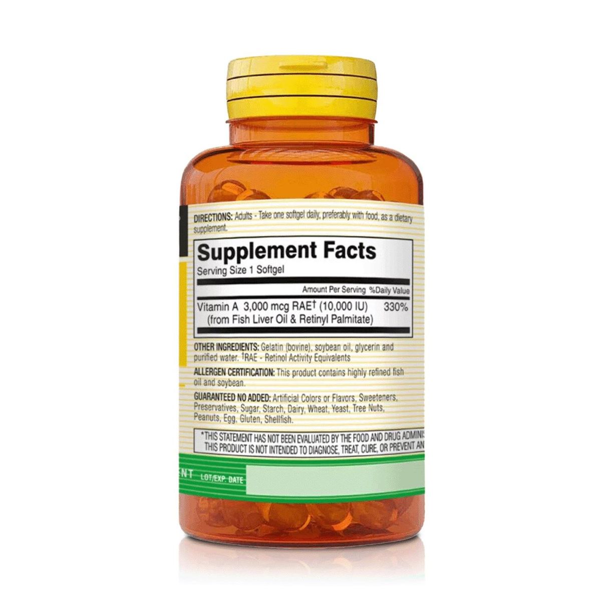 MASON NATURAL - Vitamina A - Visión e Inmunidad 10,000 UI (100 Softgels) - Mason Natural