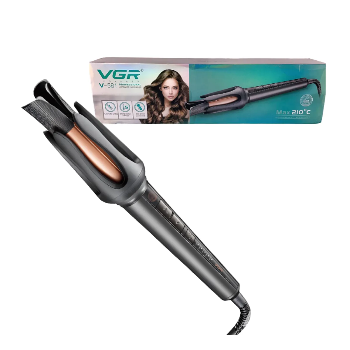 SEISA - Ondulador Rizador Plancha Cepillo Alisador Electrico Cabello VGR V-581