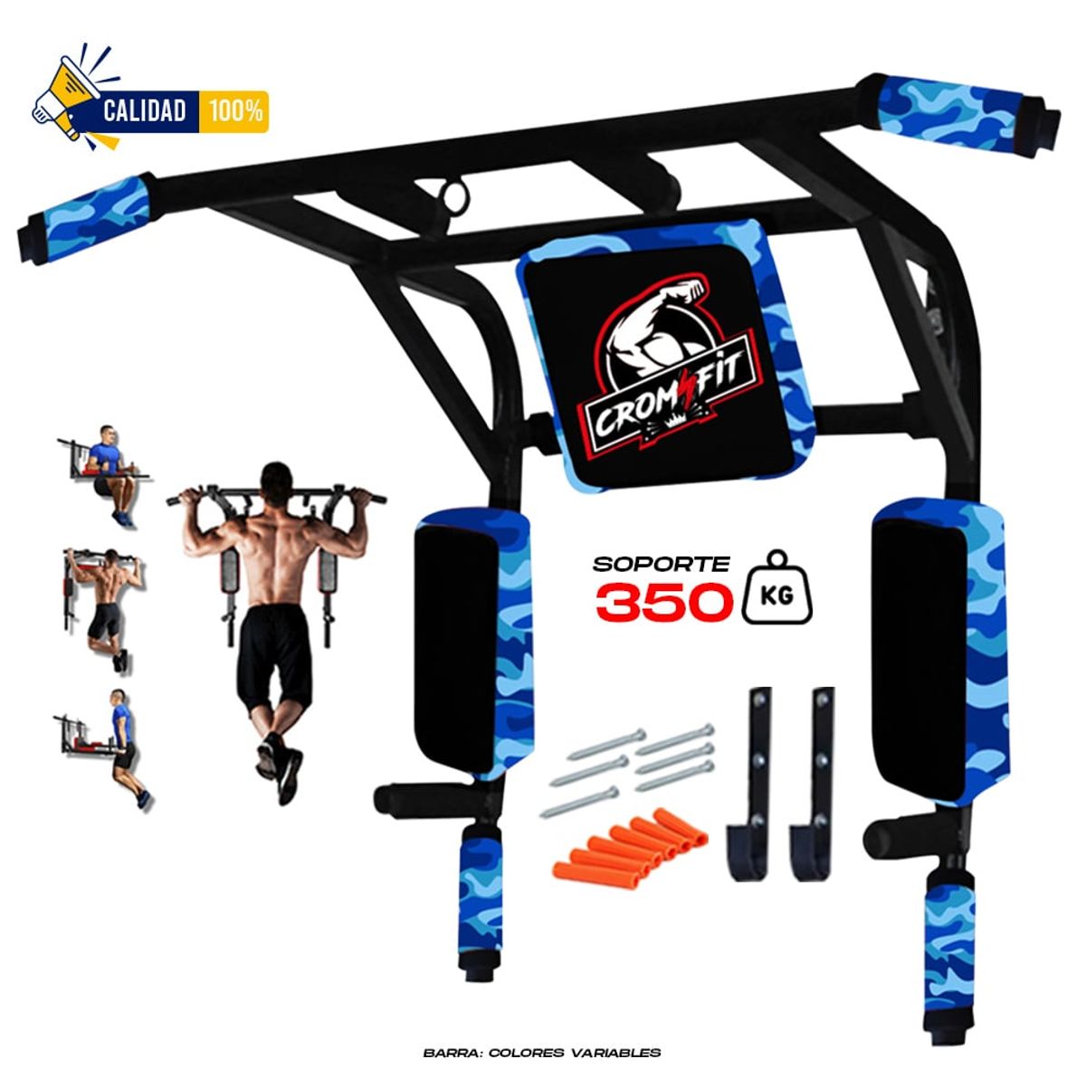 HOLGU - Barra Dominadas 15 en 1 + Tablero Push Up + Guantes