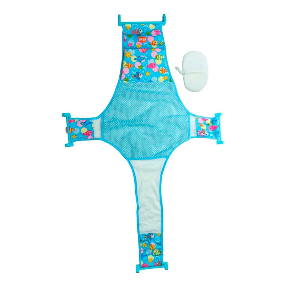 BASA - Malla Hamaca Baby tiny de baño 4 anclajes azul