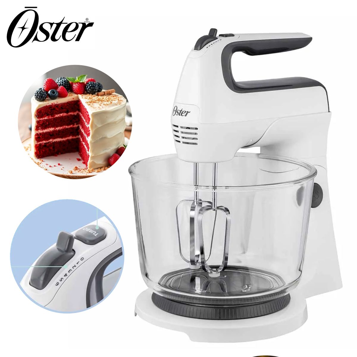 OSTER - Batidora Oster de mano y pedestal OSTER FPSTHS3611