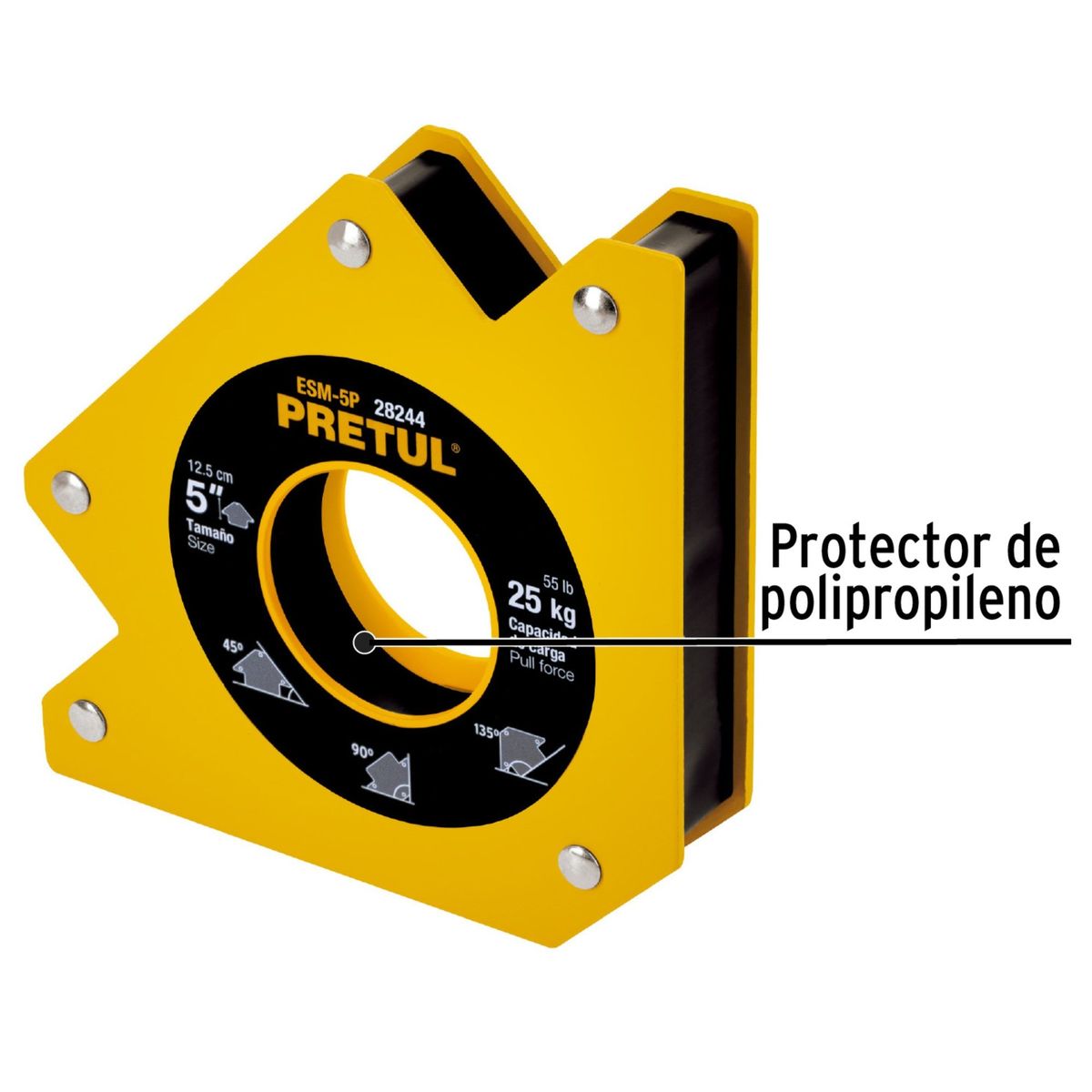 TRUPER - Escuadra magnética 5" para soldar, capacidad 25 kg, PRETUL Truper