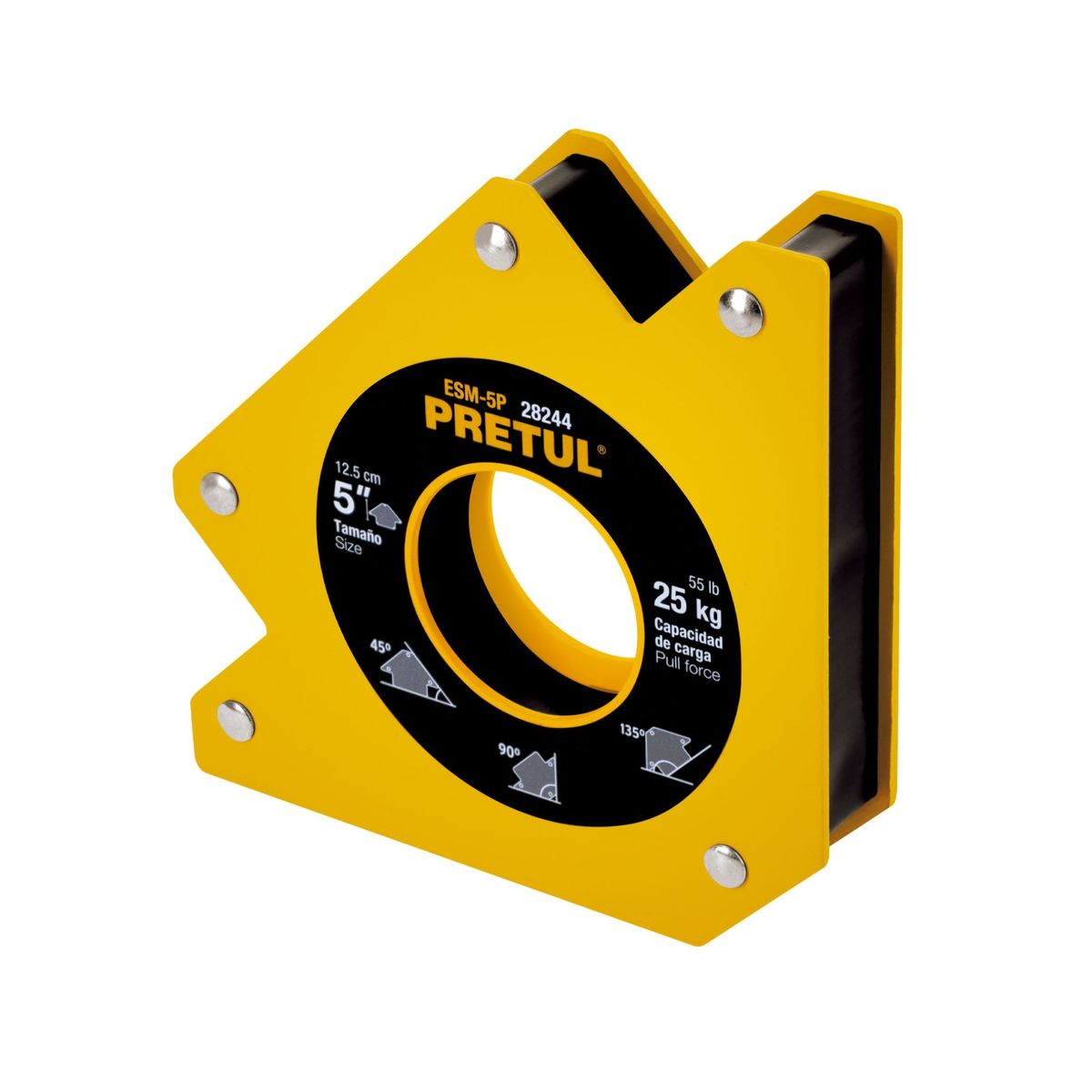 TRUPER - Escuadra magnética 5" para soldar, capacidad 25 kg, PRETUL Truper