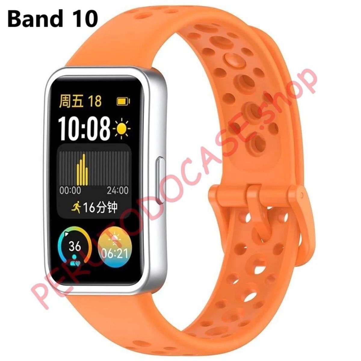 GENERICO - Correa para Huawei Band 10 Silicona Naranja